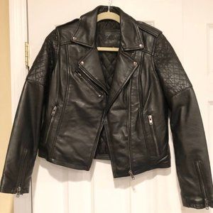 Carmar black leather moto jacket